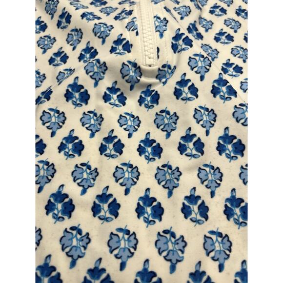 J Crew Long Sleeve Rash Gaurd Shirt Size Medium Children’s Blue Floral Print - Picture 2 of 9